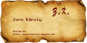 Zorn Károly névjegykártya