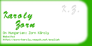 karoly zorn business card