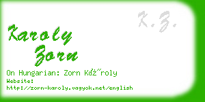karoly zorn business card